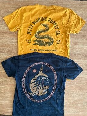 Jetty Graphic Tee Bundle - Mustard & Navy